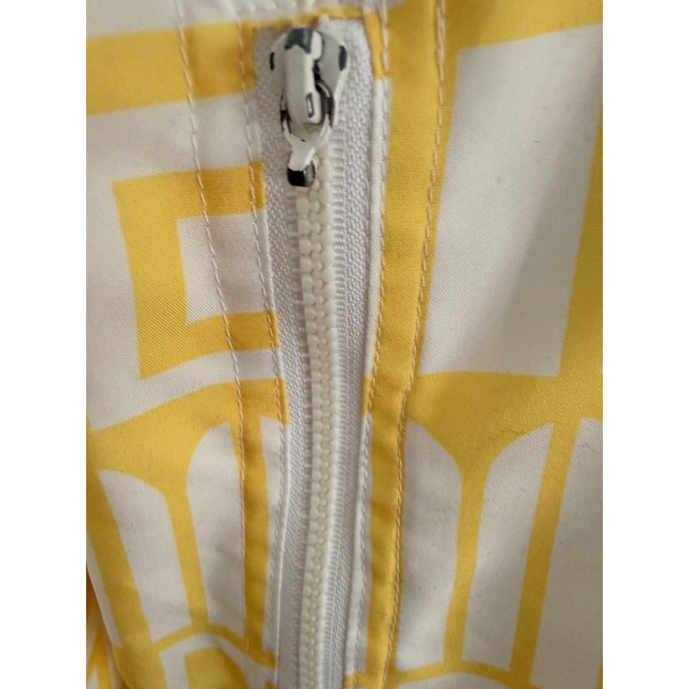 Tail Vintage Windbreaker Jacket Yellow White Geometric Print Full Zip Womens S - Picture 4 of 10